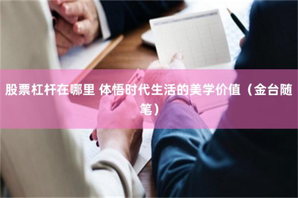 股票杠杆在哪里 体悟时代生活的美学价值（金台随笔）