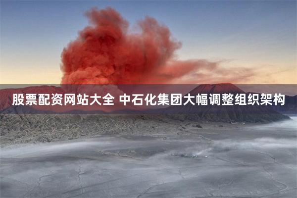 股票配资网站大全 中石化集团大幅调整组织架构